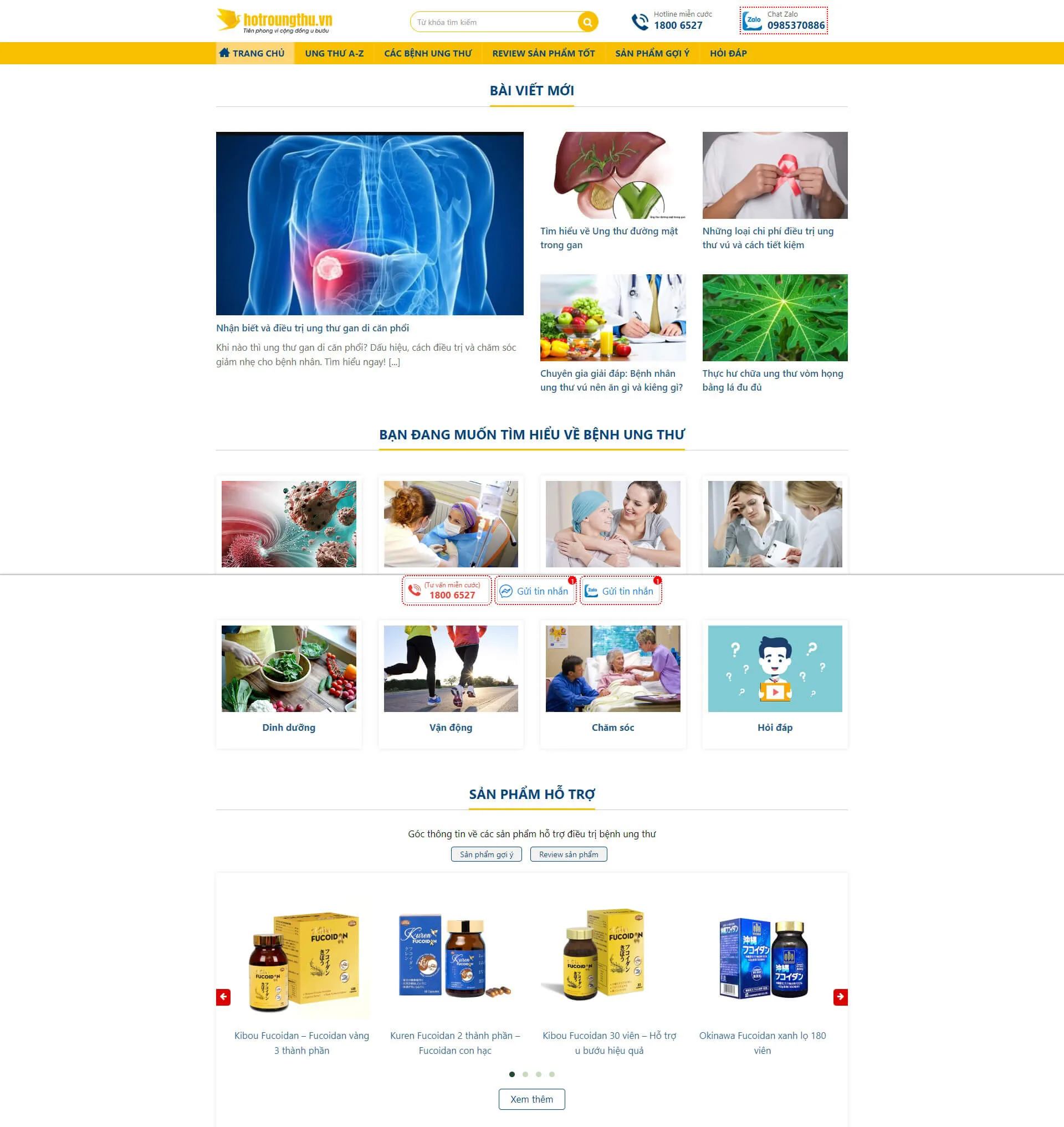 Thiết kế website bệnh học - Hỗ trợ ung thư