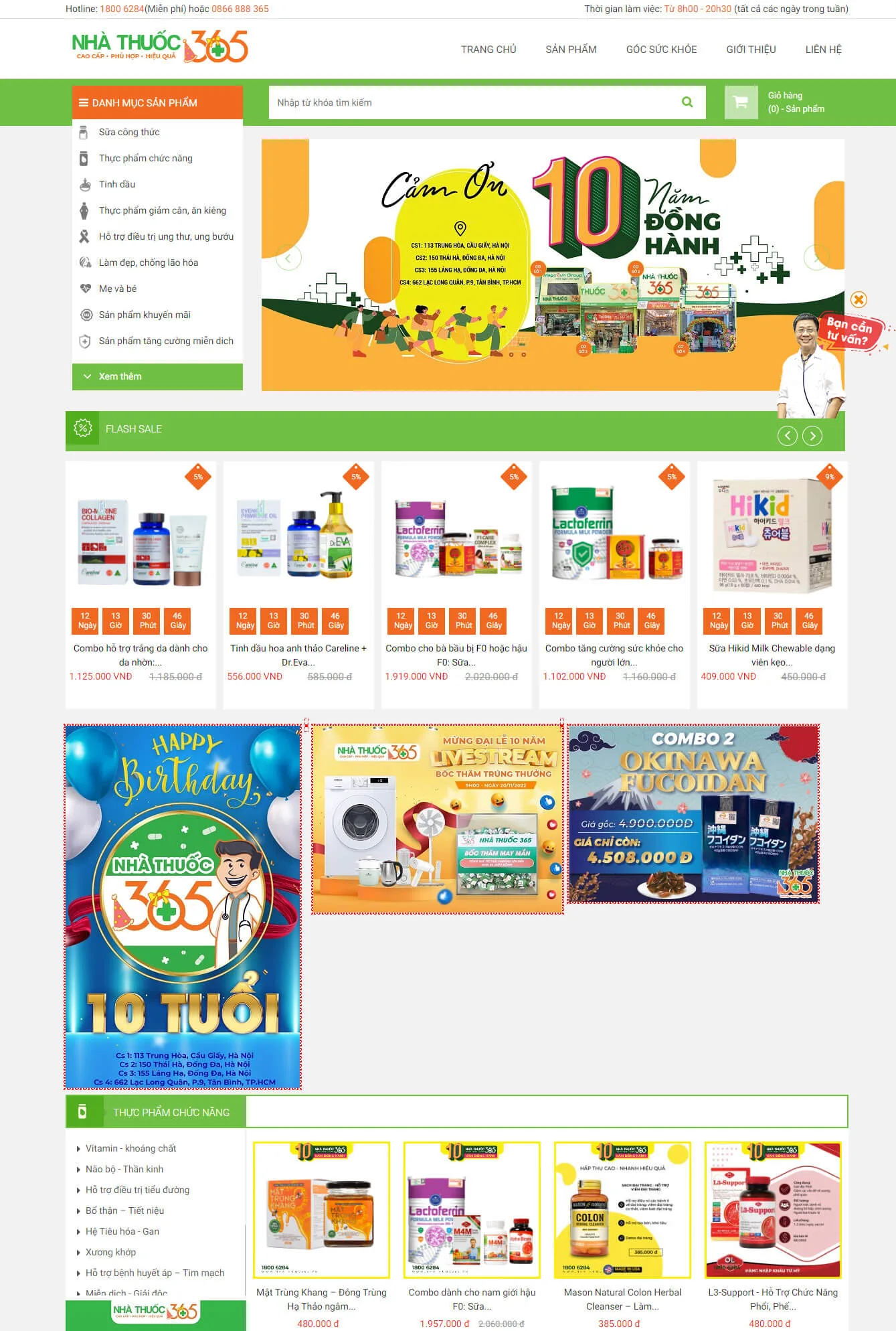 Mẫu thiết kế website nhà thuốc 365