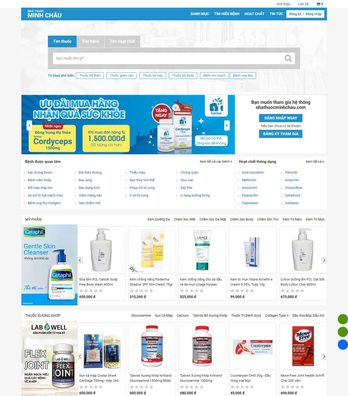 Mẫu thiết kế website nhà thuốc Minh Châu