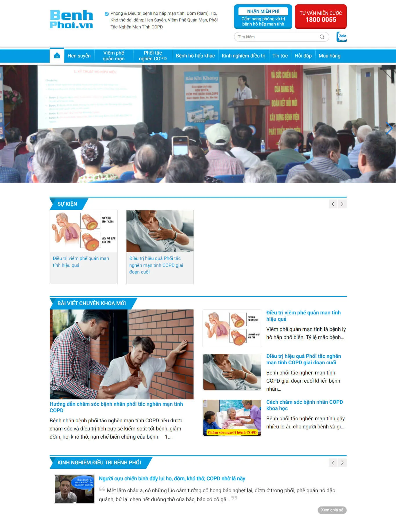 Mẫu thiết kế website bệnh học - benhphoi.vn