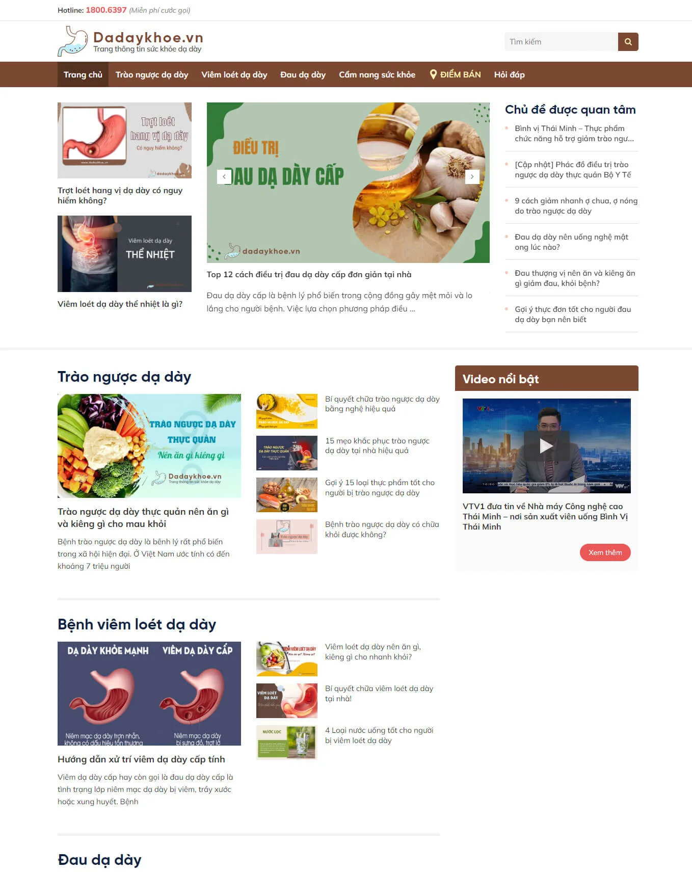 Website cho bệnh dạ dày - dadaykhoe.vn