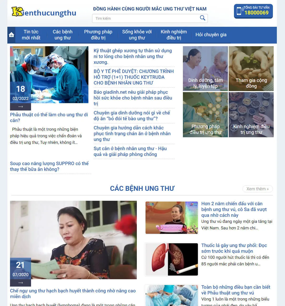 Mẫu website bệnh học - kienthucungthu.vn