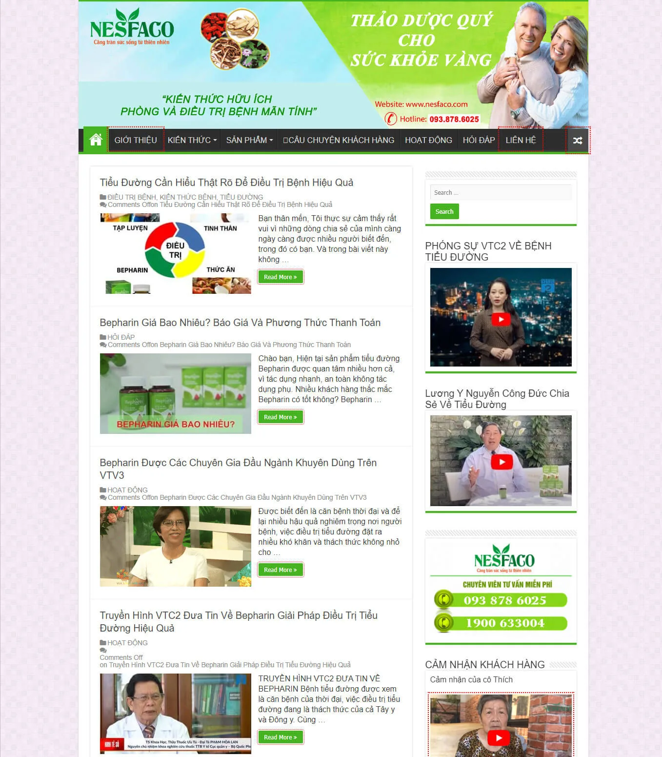 Website cho bệnh tiểu đường - ondinhtieuduong.com