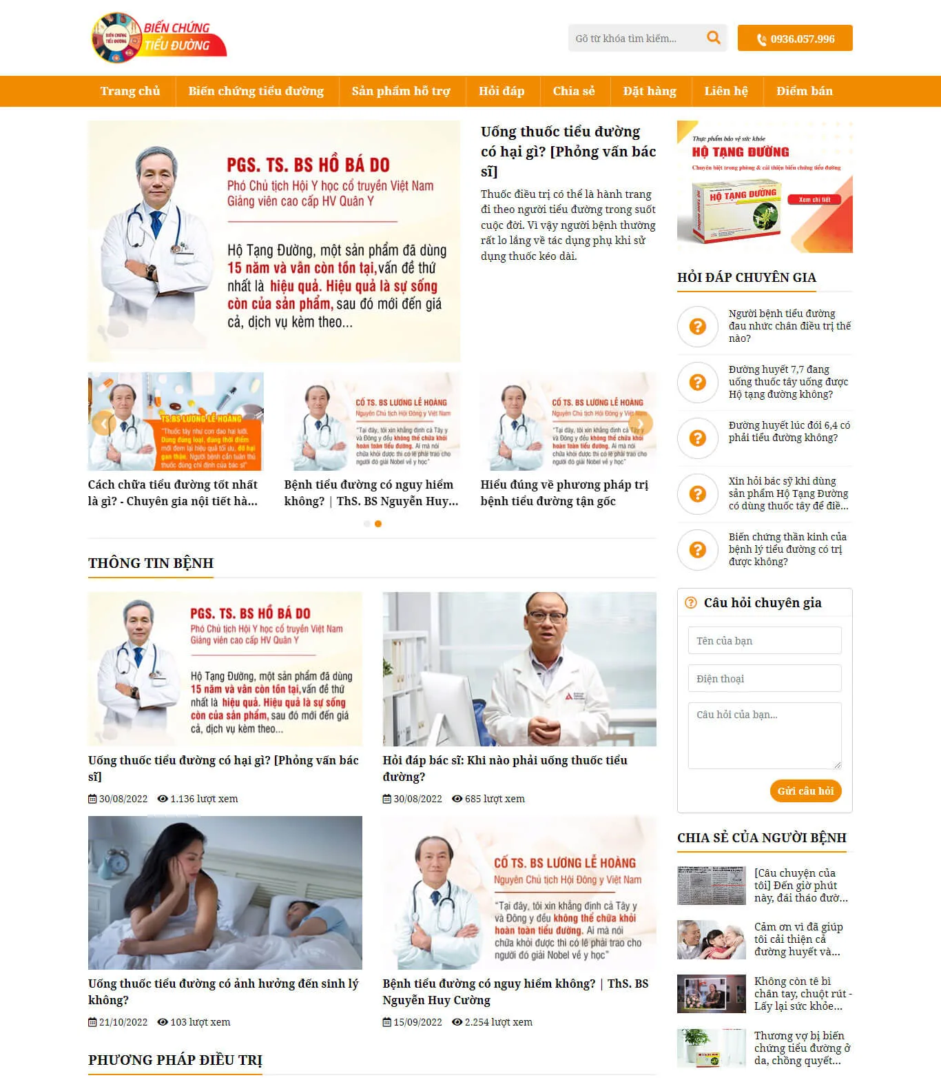Mẫu website về bệnh tiểu đường bienchungtieuduong.co
