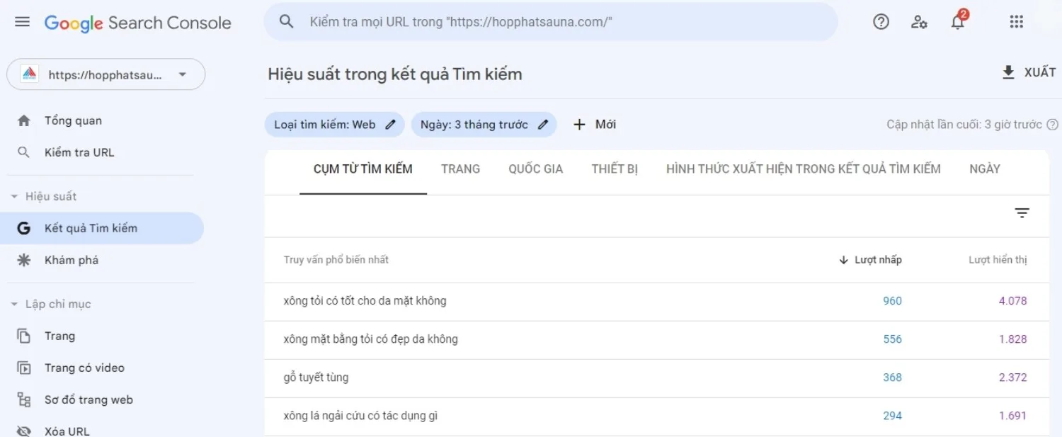 Tìm kiếm Seed Keyword bằng công cụ Google Search Console